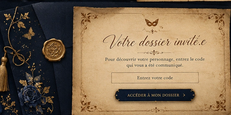 Votre dossier d'invité·e : entrez votre code personnel